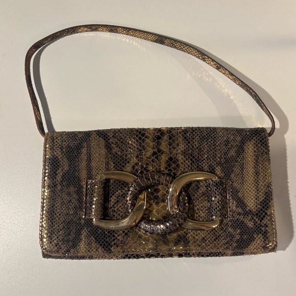 Michael Kors Leather Snake Clutch